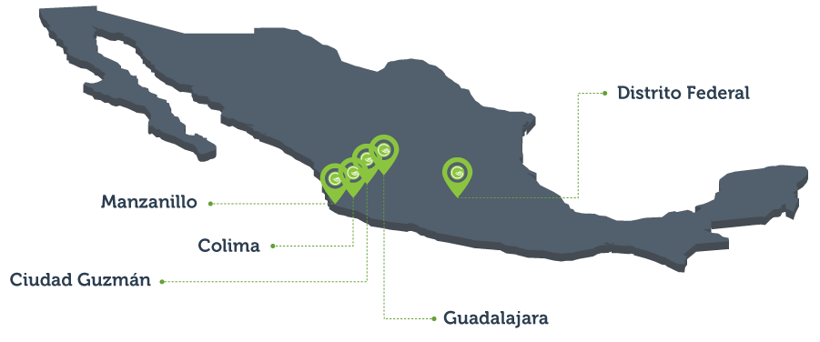 Destinos DF, Colima, Manzanillo, Guadalajara, Ciudad Guzmán